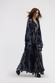 RC Cappotto vestaglia jacquard con cintura blu Blu scuro RWT508-VL041