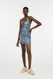 RC Patchwork Capsule Collection Short Dress Blue UWJ150-DS001