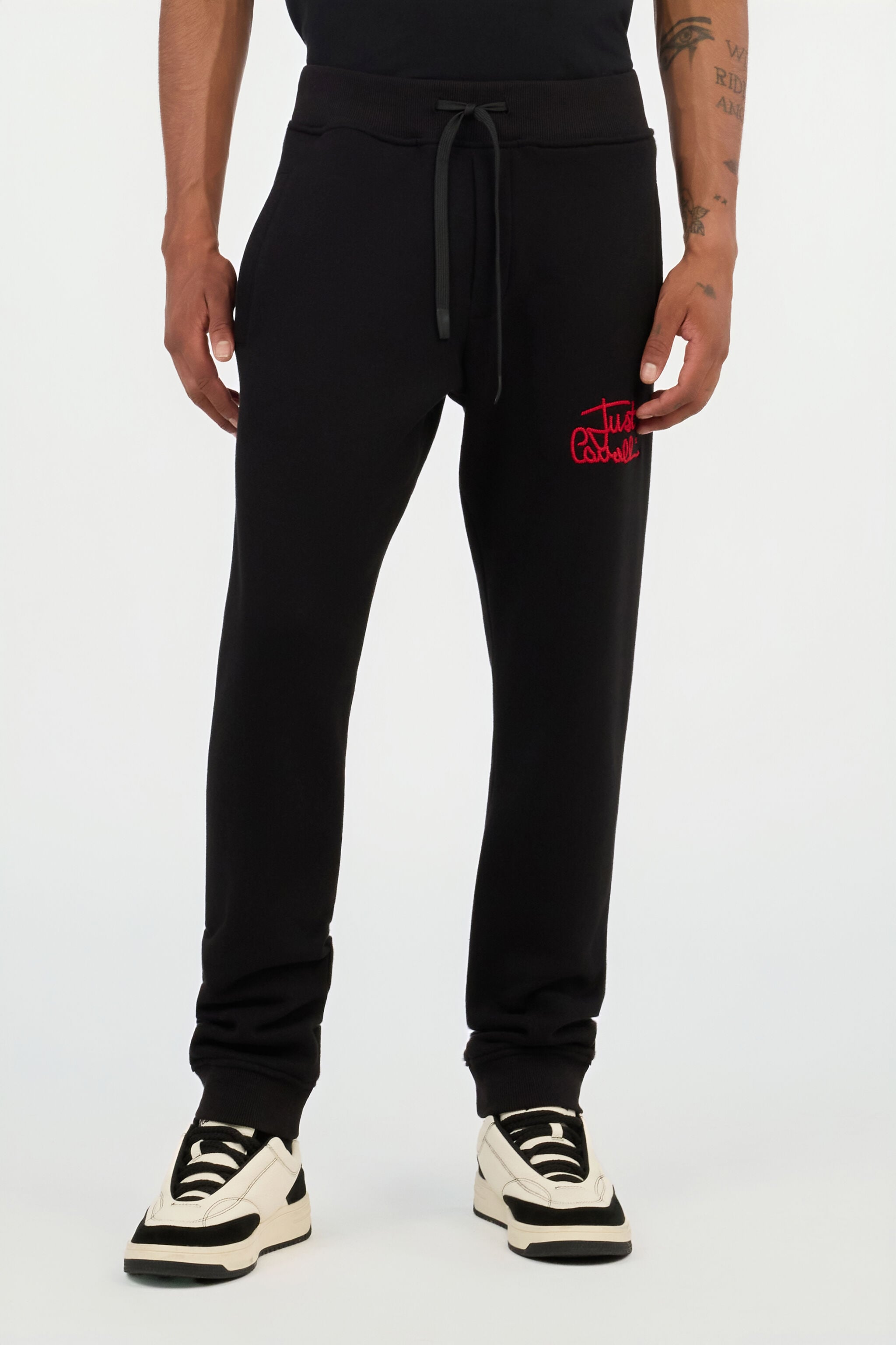 JC Black Trousers Joggers With Embroidered Logo JC Black Trousers Joggers With Embroidered Logo BLACK VFT008-VF008