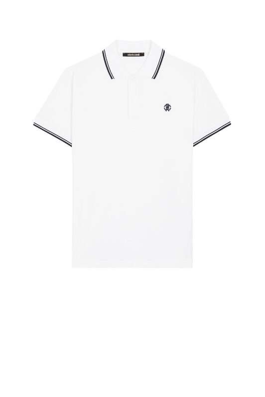RC RC Monogram-Embroidered Polo Shirt Weiß KOT60A-KB017