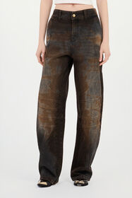 JC Motorcyclist Trousers Brown Washed BLACK BLACK VFJ043-VF252