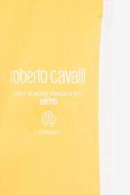 JU Pantaloni in cotone a righe YELLOW VJT20H-CF050