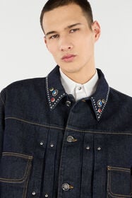 RC Chaqueta Vaquera Con Tachuelas Y Piedras Azul oscuro VRJ476-VT025