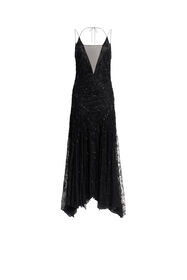 RC Black Iris embroidered evening dress Black HQR144-RP061