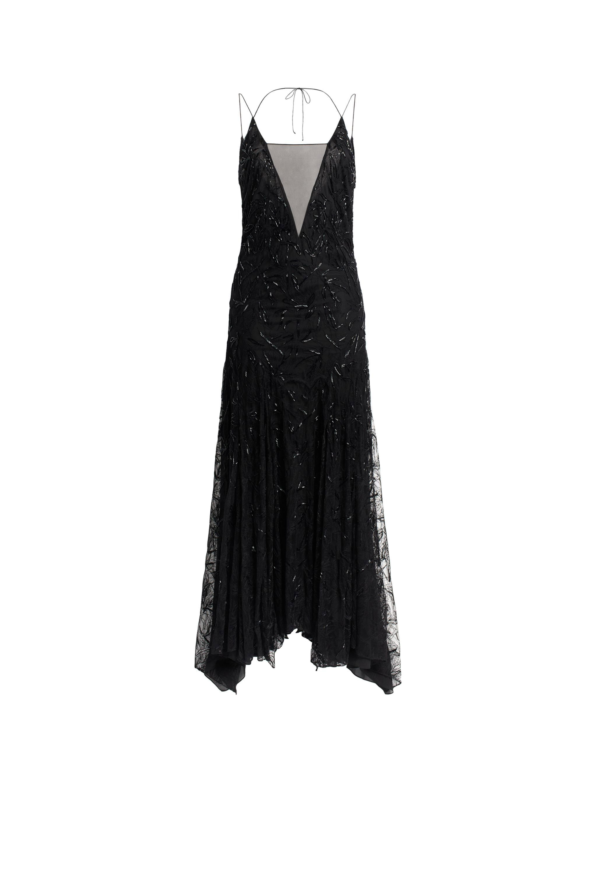 RC Black Iris embroidered evening dress RC Black Iris embroidered evening dress Black HQR144-RP061