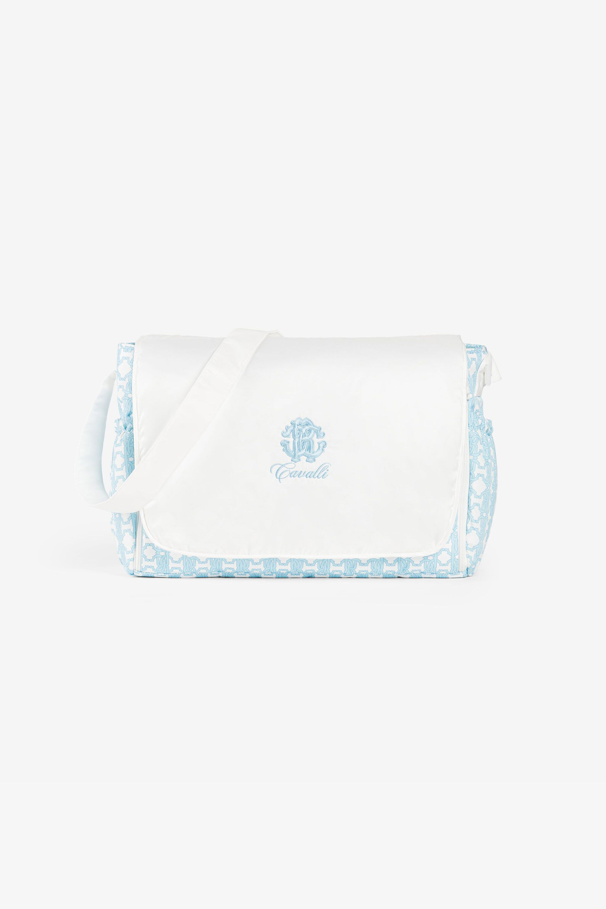 JU RC Monogram-Embroidered Changing Bag JU RC Monogram-Embroidered Changing Bag Light blue RJT844-5RF66