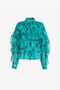 RC Ruffled Marble-Print Top RC Ruffled Marble-Print Top Light blue RKT702-CZH62