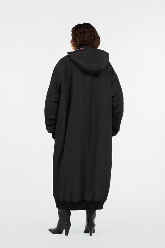 RC Long black down jacket with hood RC Long black down jacket with hood NERO 191101 VQT810-SB001
