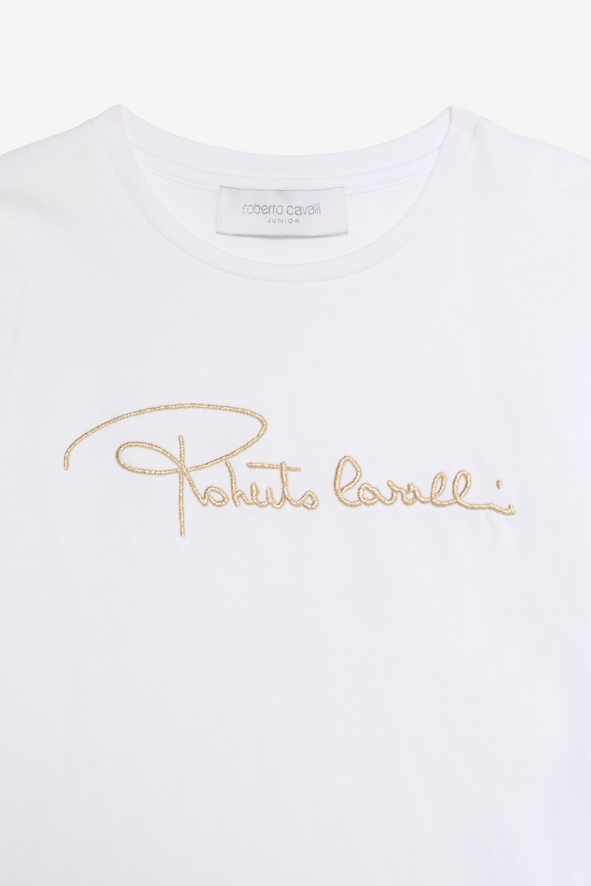JU White T-Shirt With Embroidered Signature JU White T-Shirt With Embroidered Signature OPTICAL WHITE VJT62A-JD001