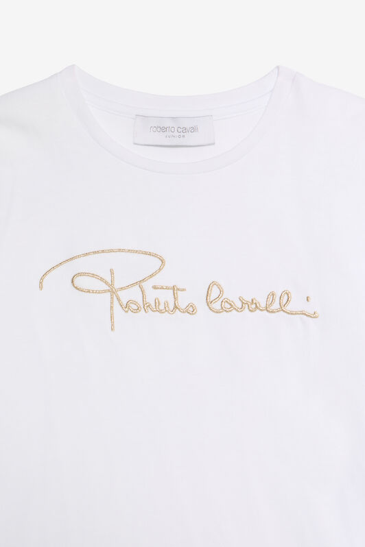 JU White T-Shirt With Embroidered Signature JU White T-Shirt With Embroidered Signature OPTICAL WHITE VJT62A-JD001