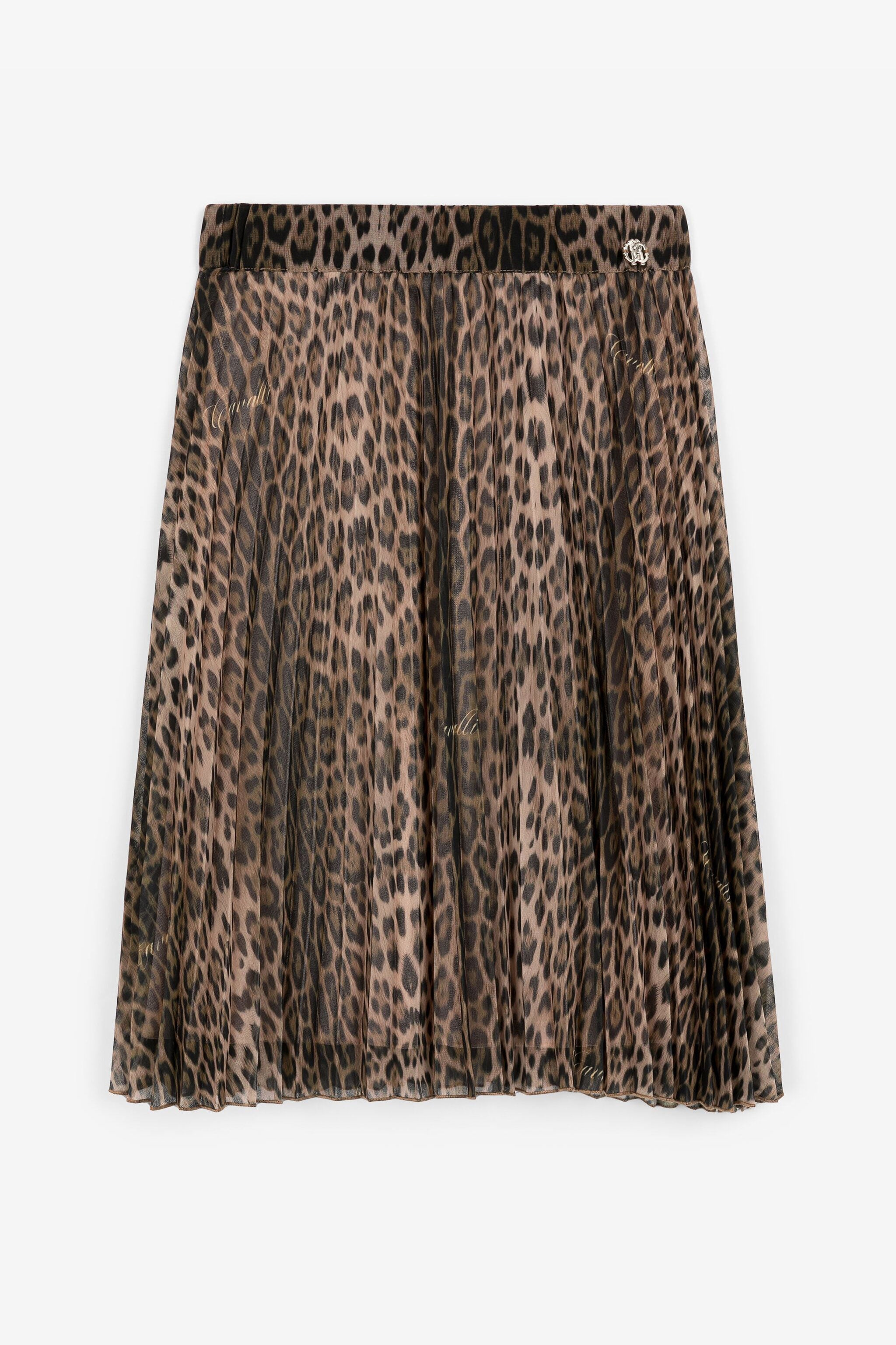 JU Gonna plissettata con stampa Leopard JU Gonna plissettata con stampa Leopard Marrone chiaro RJT305-7GG65