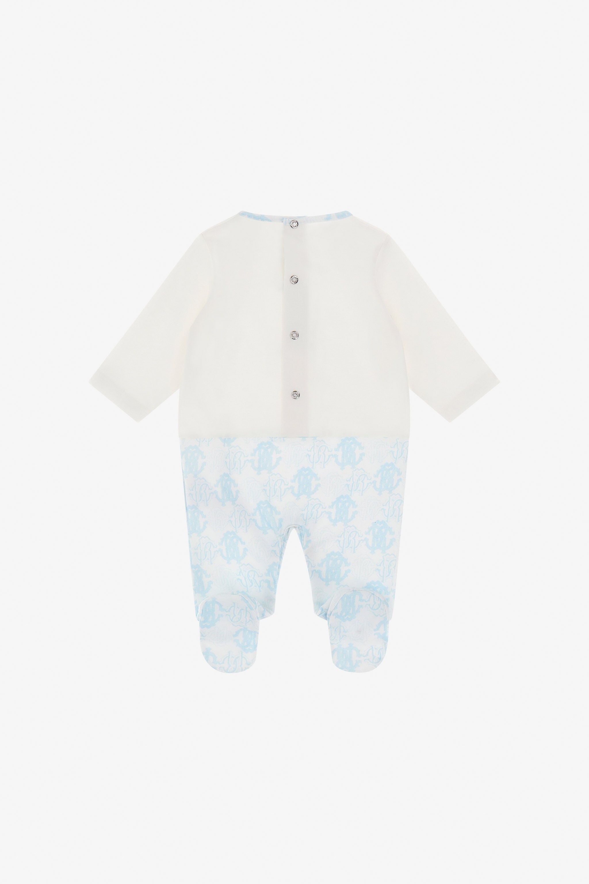 JU RC Monogram-Stickerei Babygrow-Set JU RC Monogram-Stickerei Babygrow-Set Hellblau TJT807-JD001