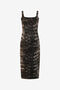 RC Robe midi en jersey scuba avec imprimé Fur BLACK/BEIGE XWT140-NVT79