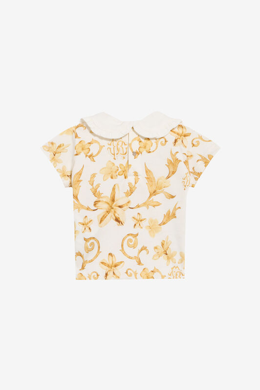 RC Gold Arabesque Print T-Shirt WHITE/GOLD TJT609-JFN37