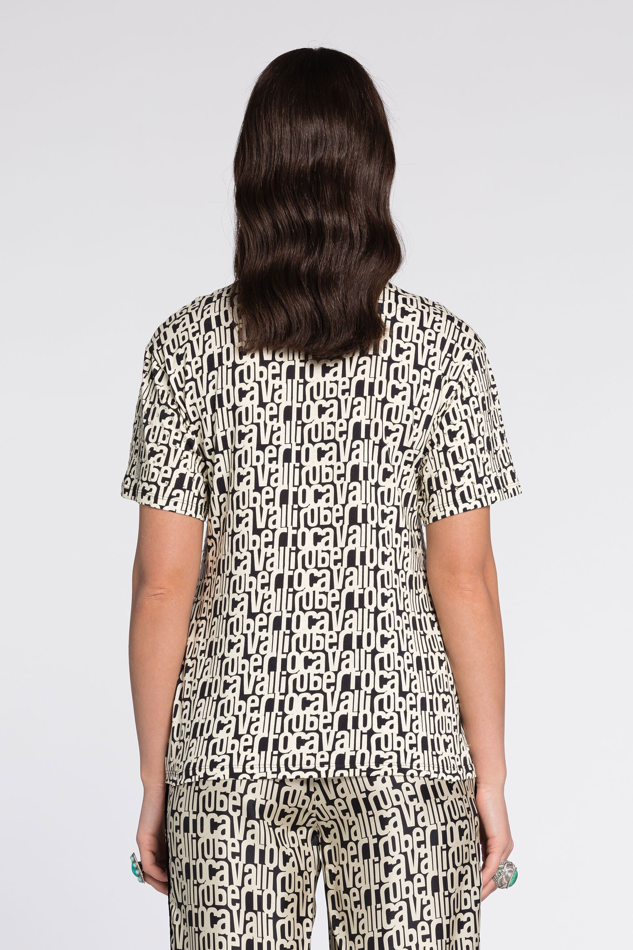 RC Crystal-Embellished Logo-Print T-Shirt RC Crystal-Embellished Logo-Print T-Shirt Black/White RKT61A-3PH82