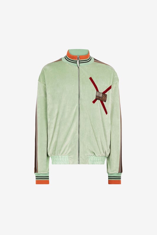 RC Animalier Patchwork-Print Appliqué Track Jacket RC Animalier Patchwork-Print Appliqué Track Jacket Light green ORT85E-CJ019