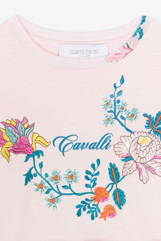 JU Jaguar And Flower-Print Cotton Dress JU Jaguar And Flower-Print Cotton Dress Pink RJT118-JD001