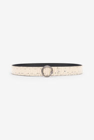 RC Printed Leather Belt With Snake Buckle Ivory URC001-PZ587