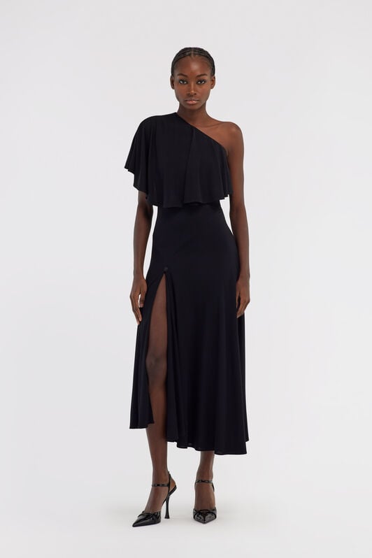 RC One-shoulder dress with RC RC One-shoulder dress with RC Black NOT10C-VI012