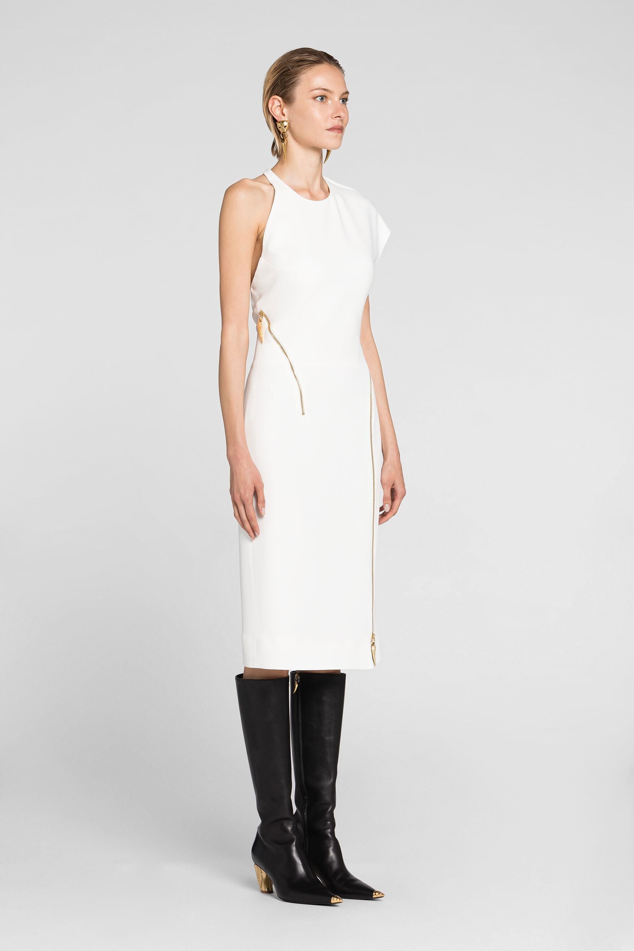 RC Asymmetric Zip Dress RC Asymmetric Zip Dress WHITE OQT102-HR005