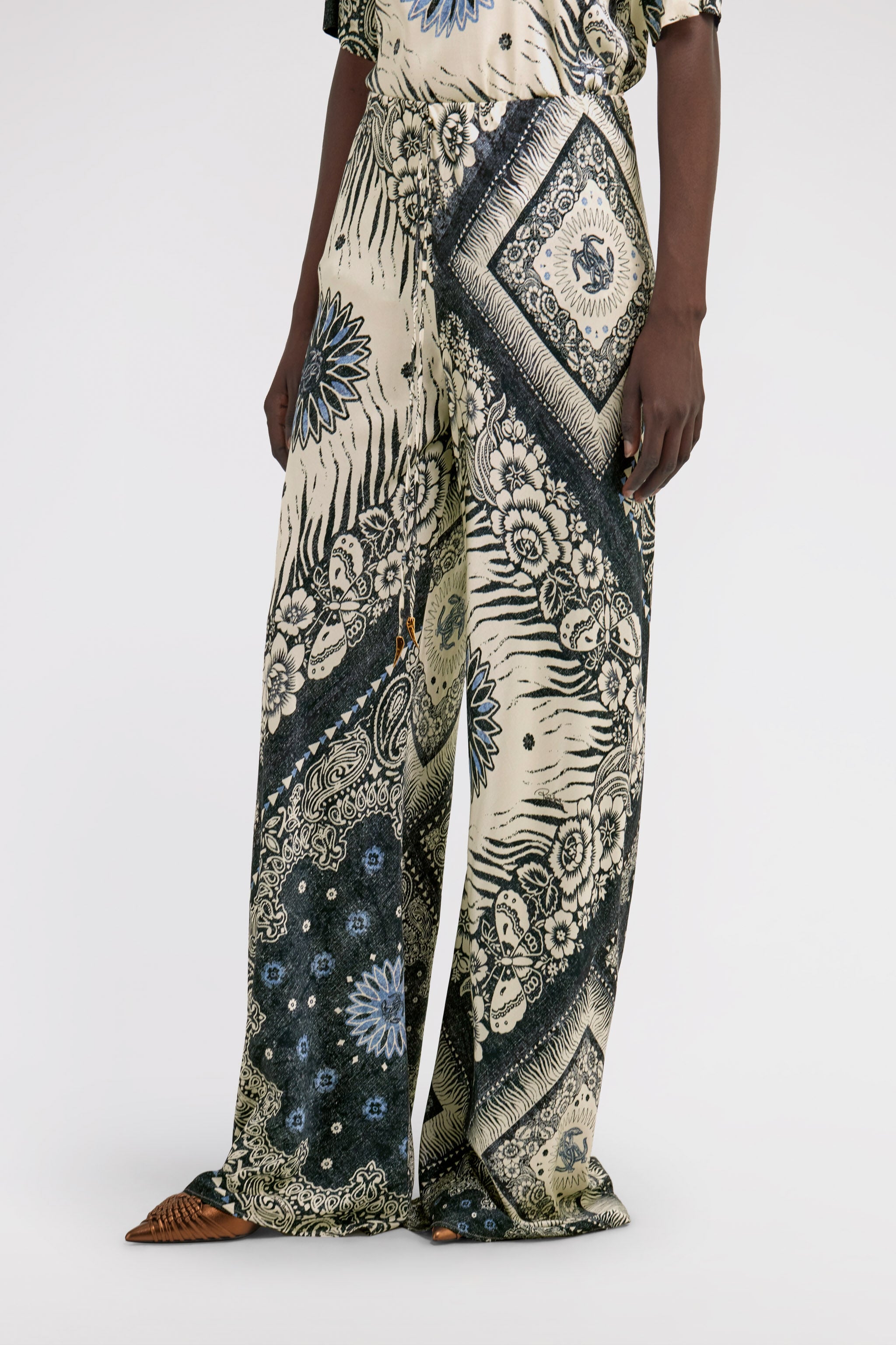RC Bandana Print Palazzo Pants Blue TKT209-FQN05