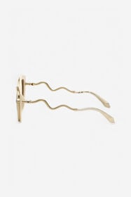 RC Lunettes de soleil larges et féminines sur le devant avec double anneau décoratif SHINY FULL CREAM UALD05-ID200