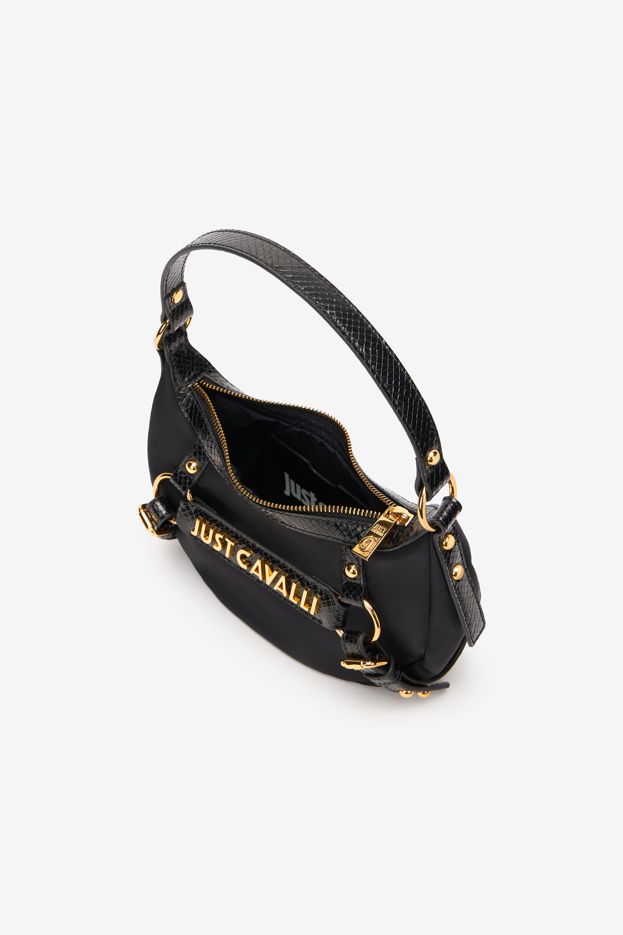 JC Hobo Bag With Straps And Logo JC Hobo Bag With Straps And Logo Black UFB095-UF464