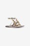 RC Sandales plates tongs marron et blanc ornées de serpents WHITE WWS003-PAM08