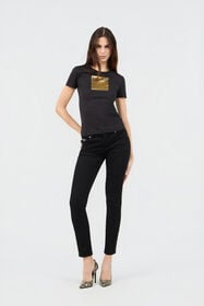 JC T-Shirt Nera con Logo BLACK/GOLD Q61459-Q0362