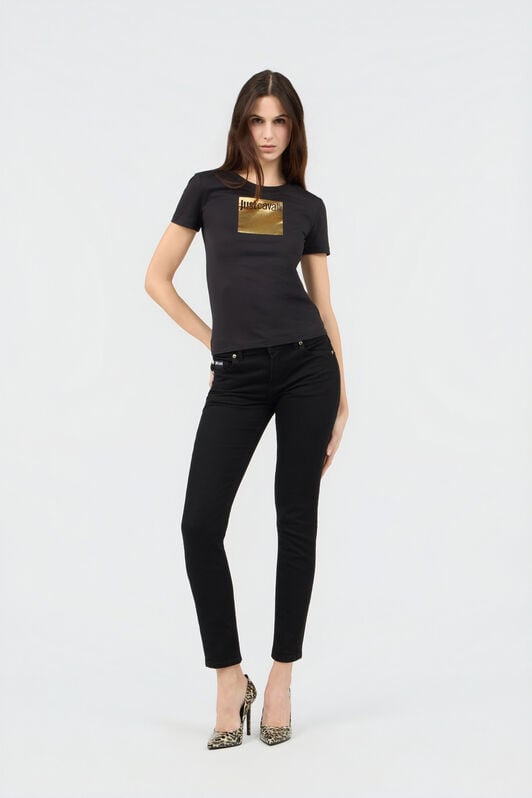 JC T-Shirt Nera con Logo BLACK/GOLD Q61459-Q0362