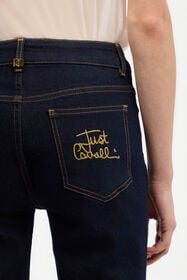 JC Jean Jambe Droite Avec Logo Brodé Bleu foncé UFJ010-UF137