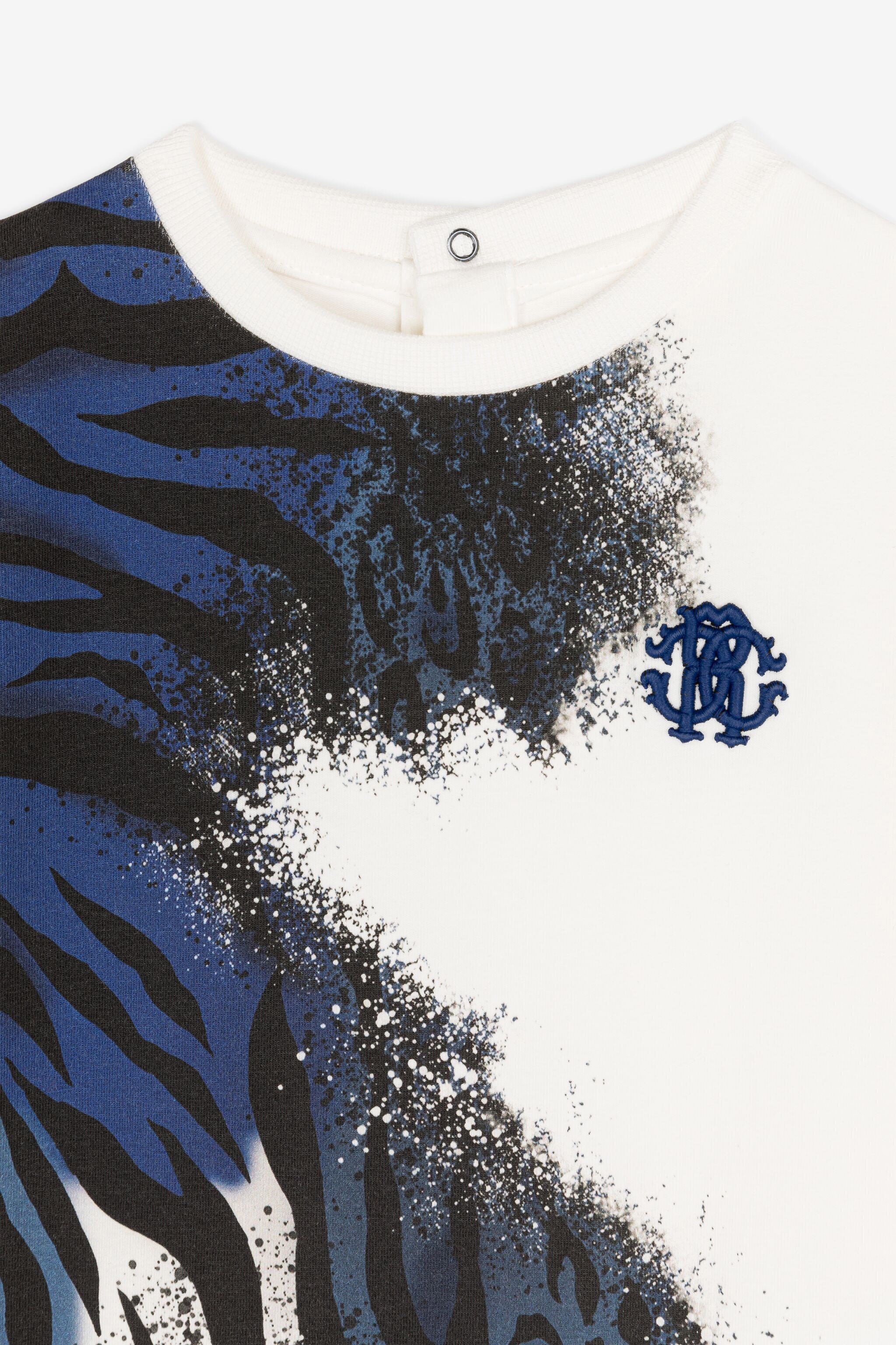 JU Zebra and Jaguar-Print T-Shirt JU Zebra and Jaguar-Print T-Shirt Blue PJT692-JV025