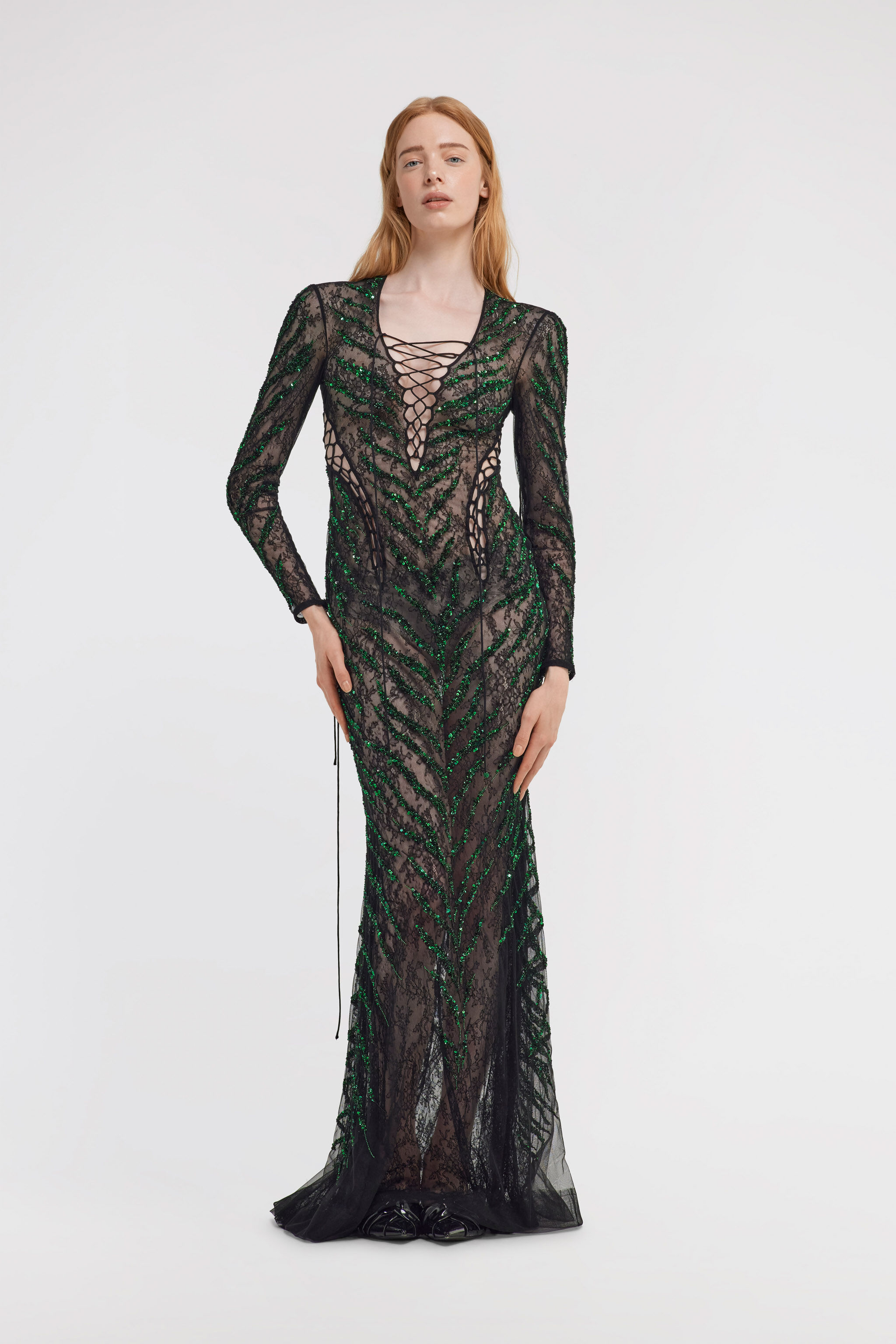 Lace Maxi Dress in Black for Women | Roberto Cavalli®