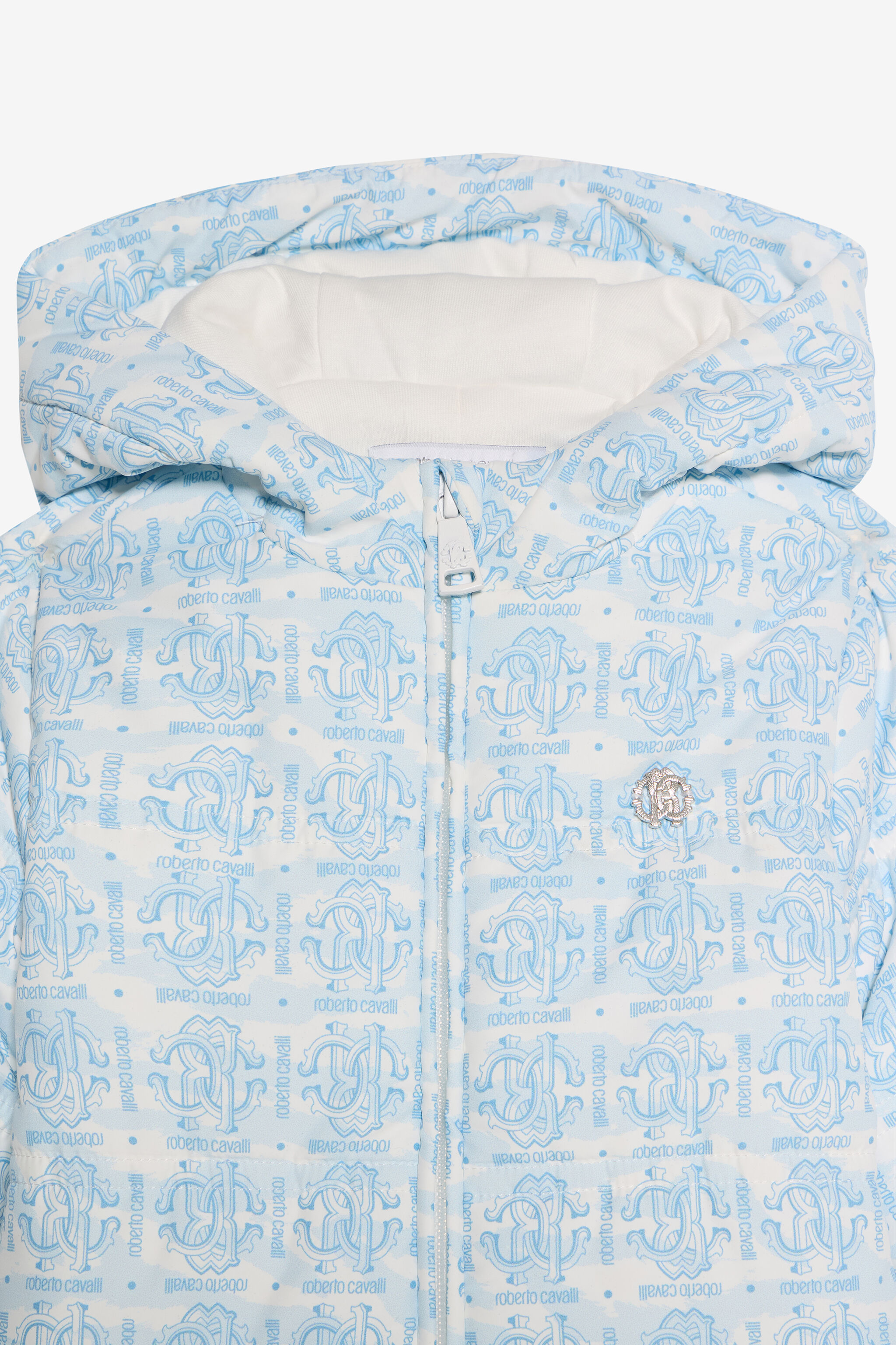 JU Padded Jumpsuit With Monogram Print JU Padded Jumpsuit With Monogram Print BABY BLUE VJT400-5RO44