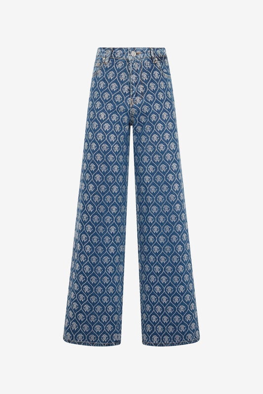 RC Jeans aus Denim mit Allover-Monogramm aus Strass RC Jeans aus Denim mit Allover-Monogramm aus Strass LIGHT BLUE SOJ20K-DY012