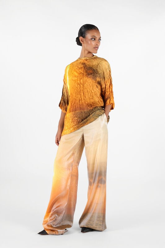 RC Sunset Print Palazzo Trousers RC Sunset Print Palazzo Trousers Orange UWT201-OQN97