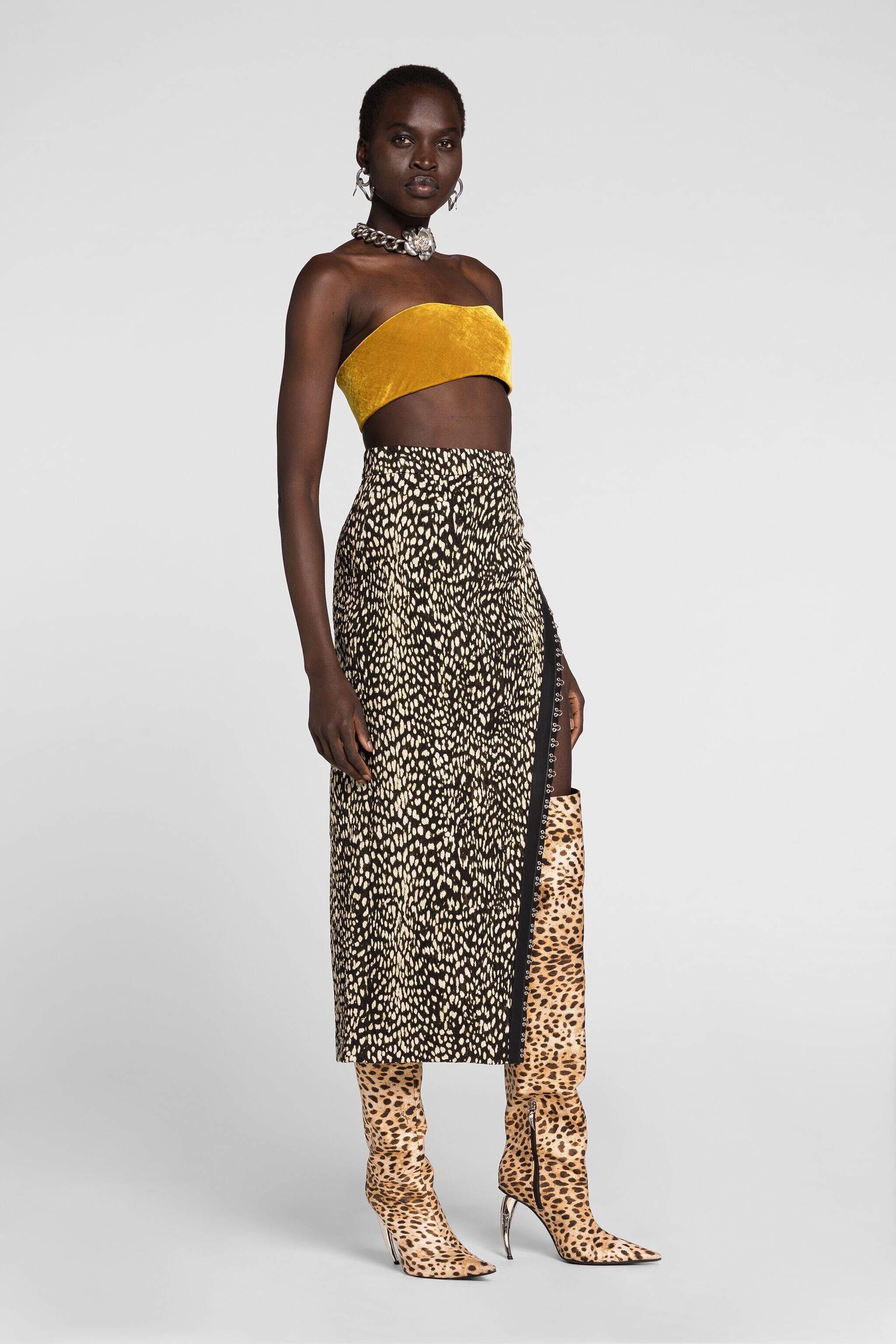 RC Cheetah-Print Skirt Black PWT305-2RF34