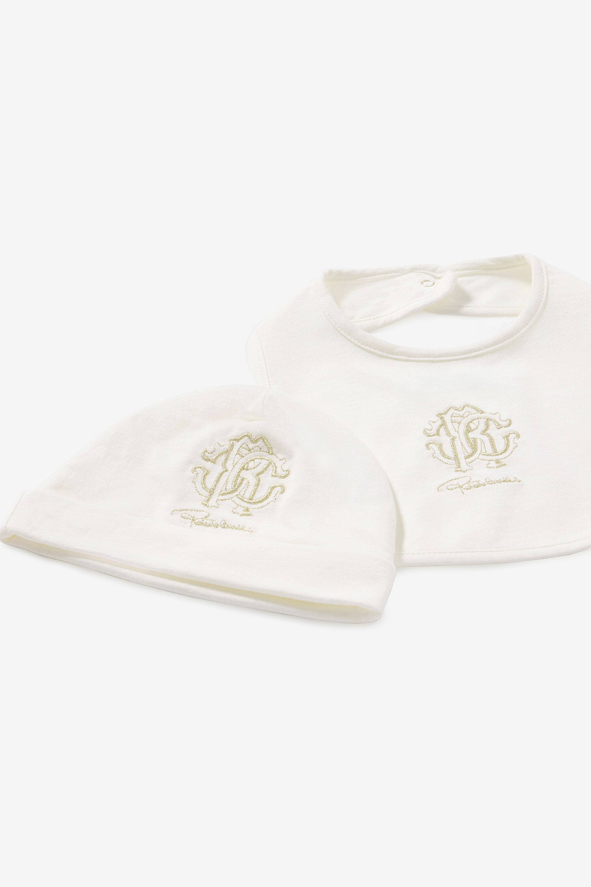 JU Ensemble Bonnet, Bavoir Et Grenouillère JU Ensemble Bonnet, Bavoir Et Grenouillère Blanc TJT820-JD001
