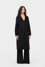 RC Black Coat With Leopard Print Lining BLACK TOT50A-GA012