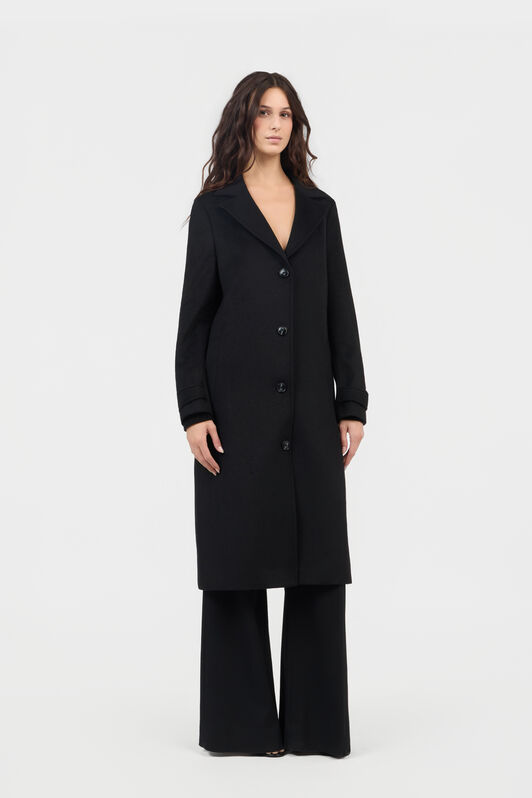 RC Black Coat With Leopard Print Lining BLACK TOT50A-GA012