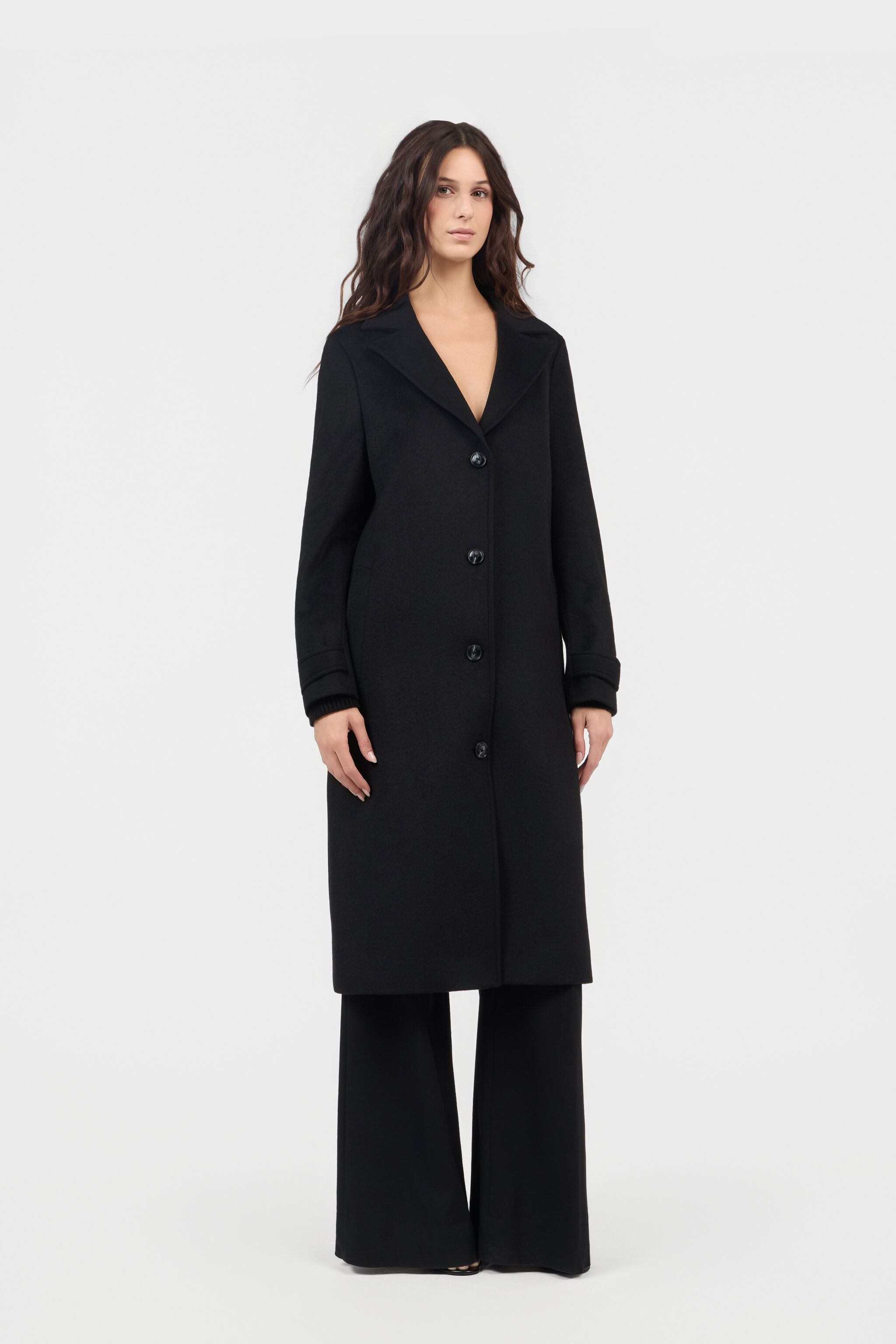 RC Black Coat With Leopard Print Lining BLACK TOT50A-GA012