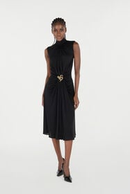 RC Draped Midi Dress Black VKT111-JE034
