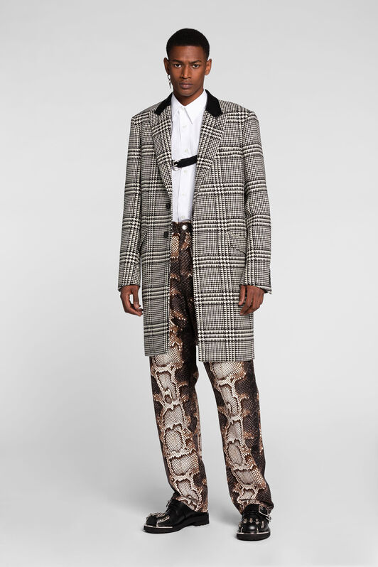 RC Houndstooth Single-Breasted Coat RC Houndstooth Single-Breasted Coat WHITE/BLACK PNT500-GA007
