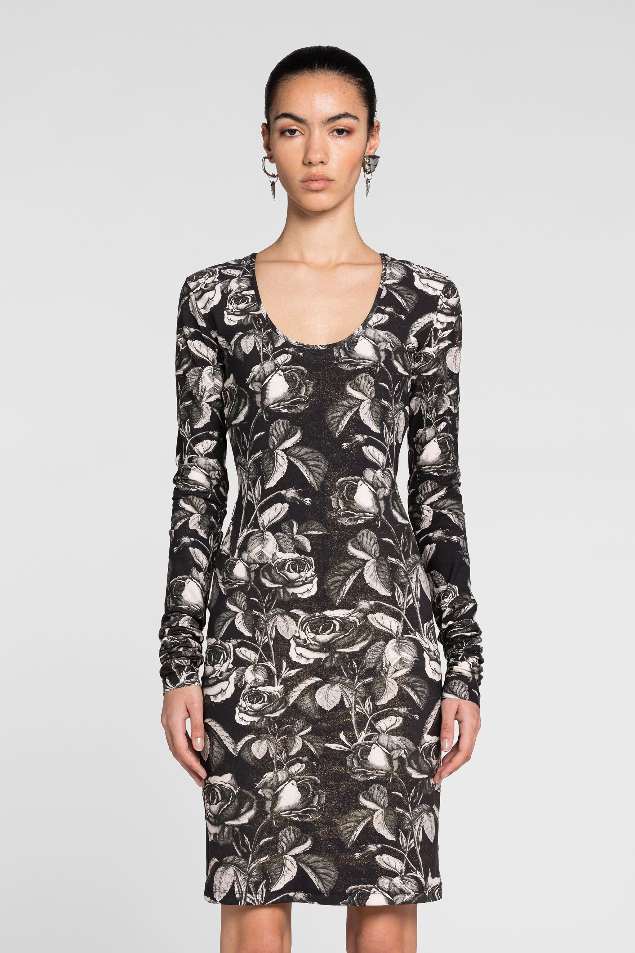RC Midikleid mit Blumen-Print RC Midikleid mit Blumen-Print SILVER/BLACK PQT10B-LNF03