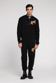 RC Embroidered Cotton Sweatshirt Black RRT68G-CF050