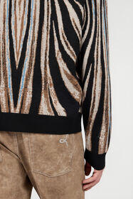 RC Sweater With Zebra Print NATURAL/BLACK XNM600-MG012