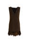 RC Minikleid mit Geometric Grid Stickerei RC Minikleid mit Geometric Grid Stickerei Schwarz/Gold MQR136-WB002