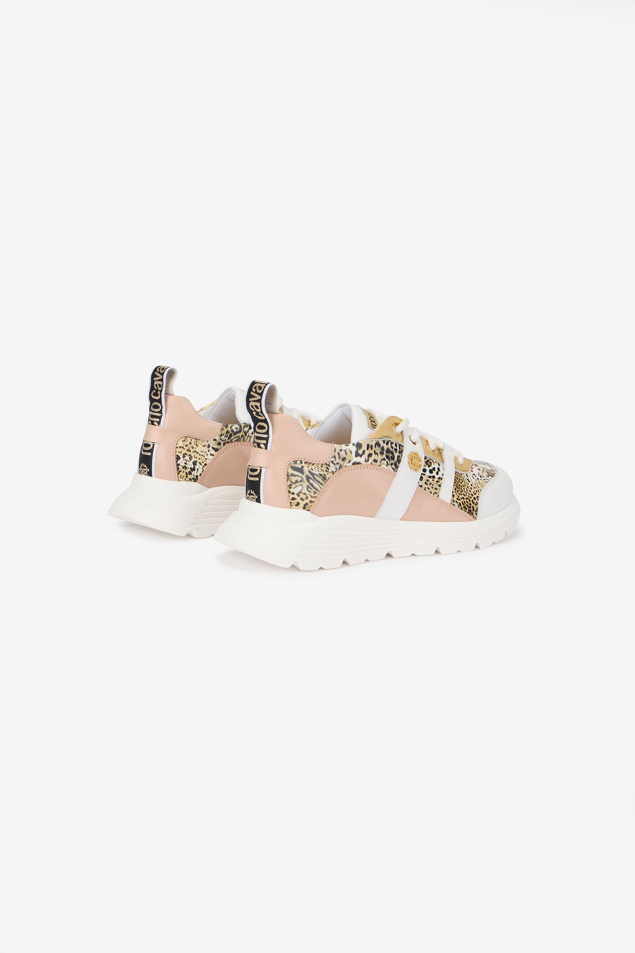 RC Sneakers Bianche e Leopardate Con Logo RC Sneakers Bianche e Leopardate Con Logo NUDE/JAGUAR QOS01G-PZO13