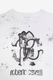 JU T-shirt blanc optique avec monogramme RC marbré OPTICAL WHITE VJT60E-JFQ44