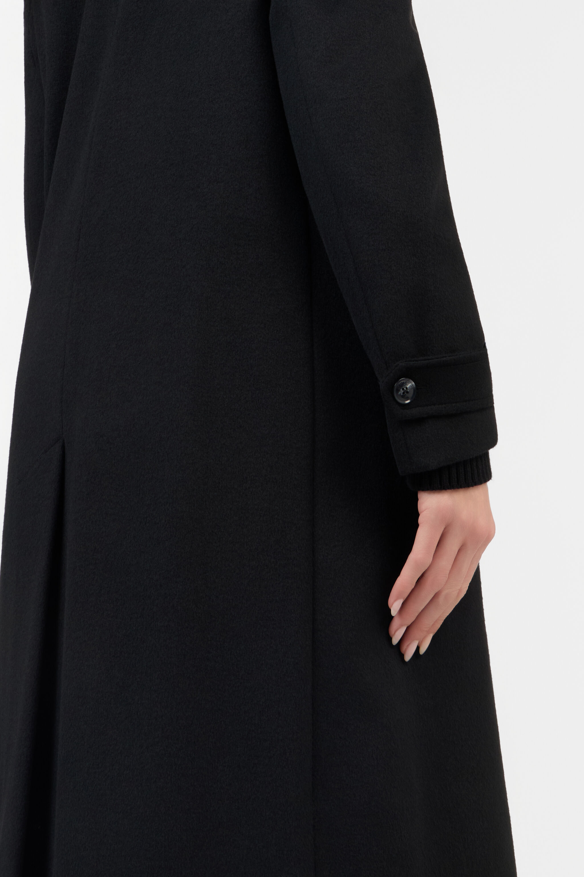 RC Black Coat With Leopard Print Lining BLACK TOT50A-GA012